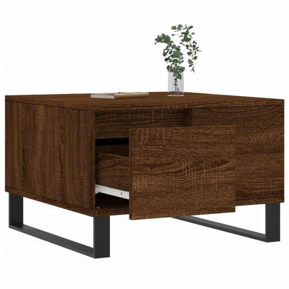 Table basse chêne marron 55x55x36,5 cm bois d'ingénierie