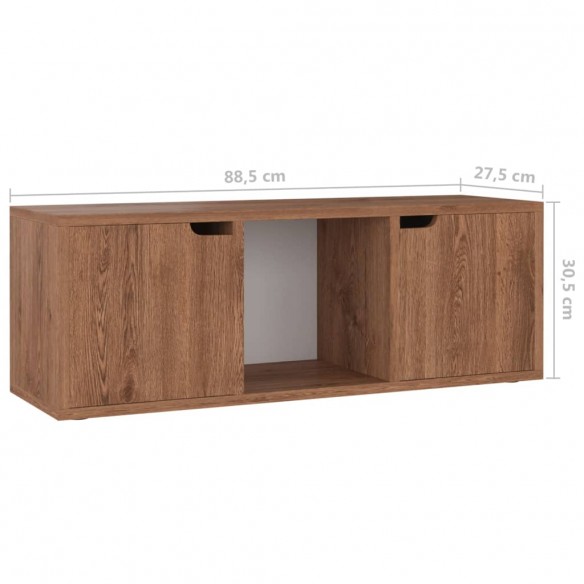 Meuble TV Chêne marron 88,5x27,5x30,5 cm Aggloméré