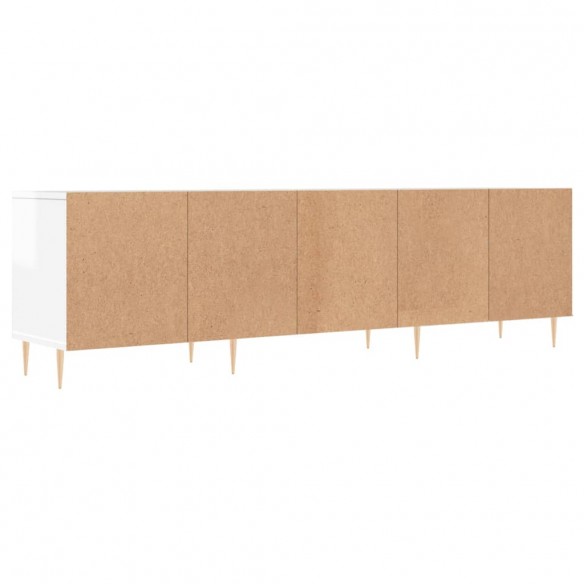 Meuble TV blanc brillant 150x30x44,5 cm bois d'ingénierie