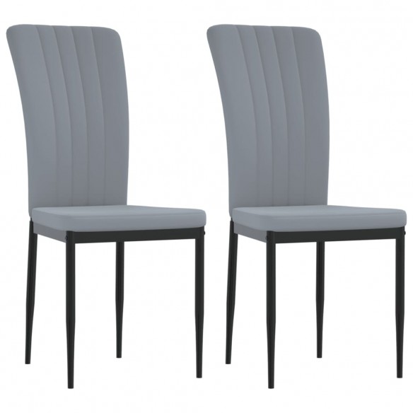 Chaises à manger lot de 2 Gris clair Velours