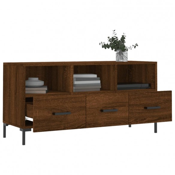 Meuble TV chêne marron 102x36x50 cm bois d'ingénierie