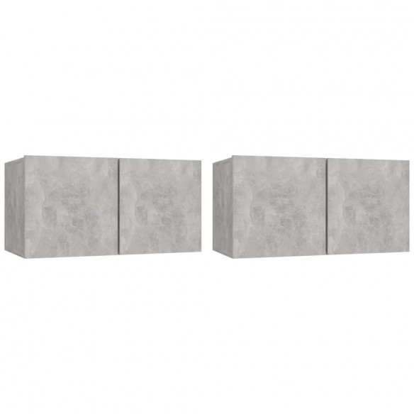 Meubles TV suspendus 2 pcs Gris béton 60x30x30 cm