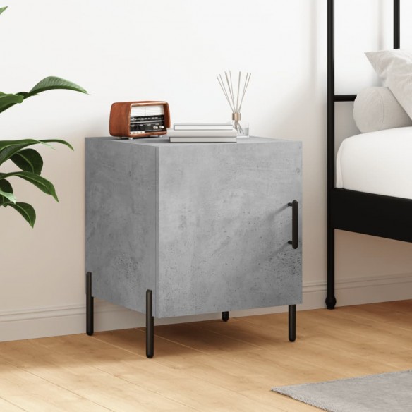 Table de chevet gris béton 40x40x50 cm bois d’ingénierie