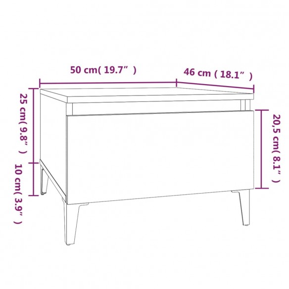 Tables d'appoint 2 pcs Noir 50x46x35 cm Bois d'ingénierie