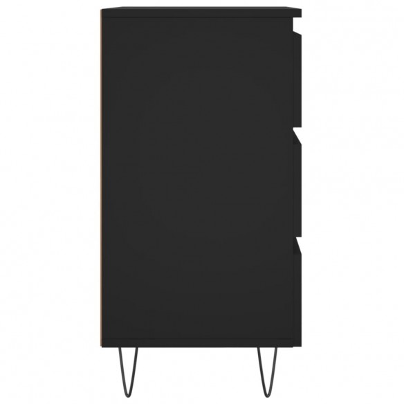 Table de chevet noir 40x35x69 cm bois d’ingénierie