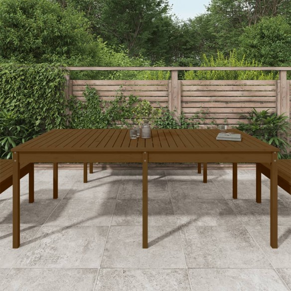 Table de jardin marron miel 203,5x100x76 cm bois massif de pin