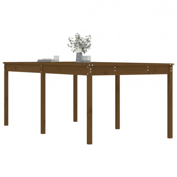 Table de jardin marron miel 203,5x100x76 cm bois massif de pin