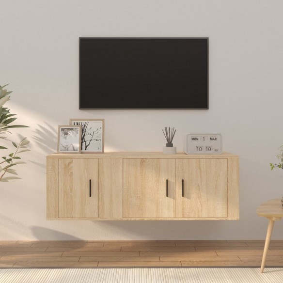 Ensemble de meubles TV 2 pcs chêne sonoma bois d'ingénierie