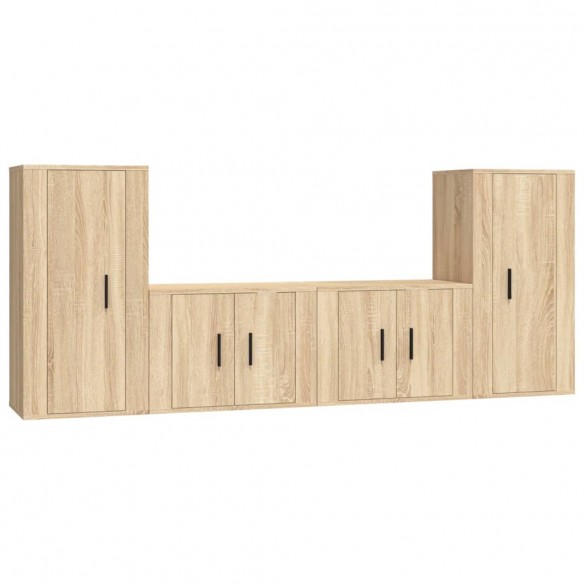 Ensemble de meubles TV 4 pcs Chêne sonoma Bois d'ingénierie