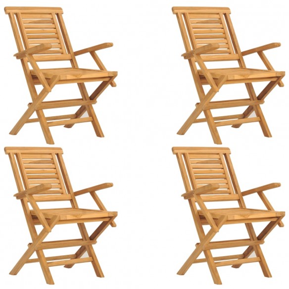 Chaises de jardin pliantes 4 pcs 56x63x90 cm bois massif teck