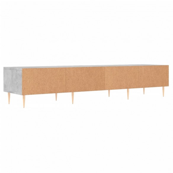 Meuble TV gris béton 150x36x30 cm bois d'ingénierie