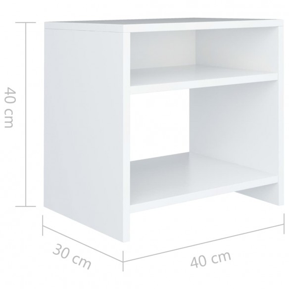 Table de chevet Blanc 40x30x40 cm Bois d'ingénierie