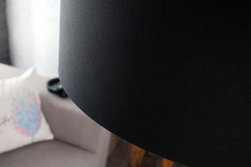Lampadaire extensible design arqué en  lin noir