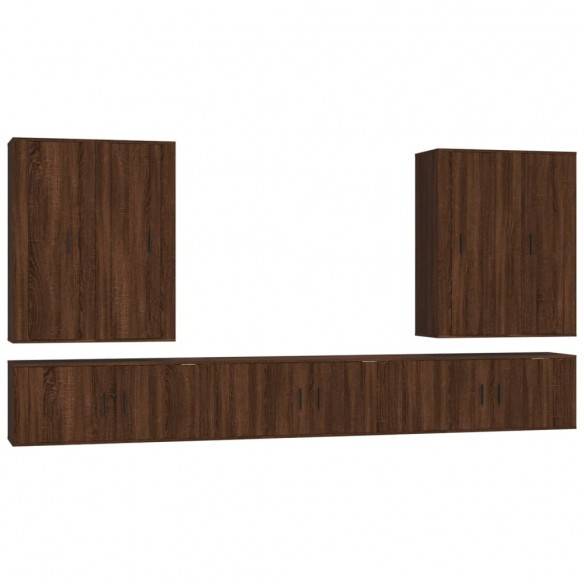 Ensemble de meubles TV 7 pcs Chêne marron Bois d'ingénierie