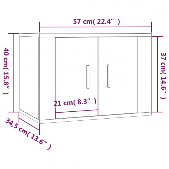 Ensemble de meubles TV 3 pcs Gris béton Bois d'ingénierie