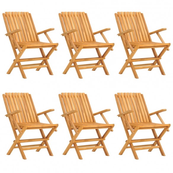 Chaises de jardin pliantes 6 pcs 61x67x90 cm bois massif teck