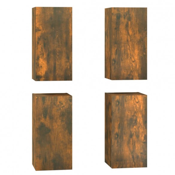 Meubles TV 4 pcs Chêne fumé 30,5x30x60 cm Bois d'ingénierie