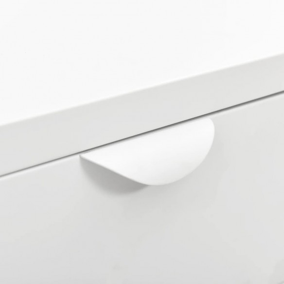 Tables de chevet 2 pcs Blanc 40x30x54,5 cm Acier et verre