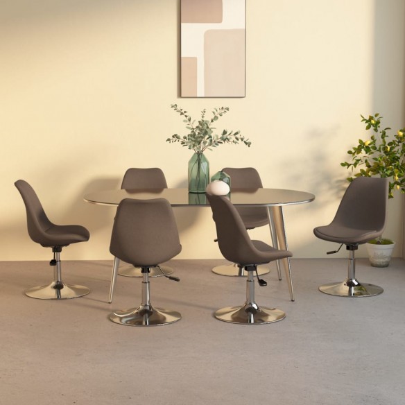 Chaises pivotantes à manger lot de 6 taupe tissu