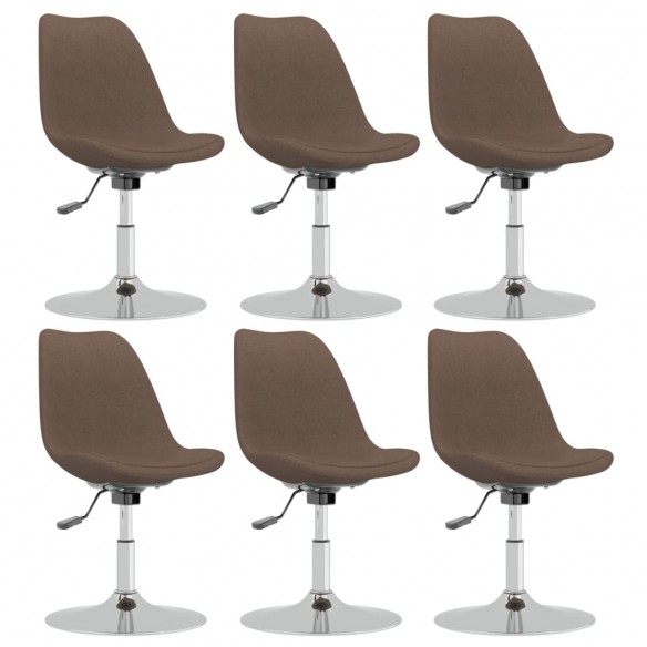 Chaises pivotantes à manger lot de 6 taupe tissu