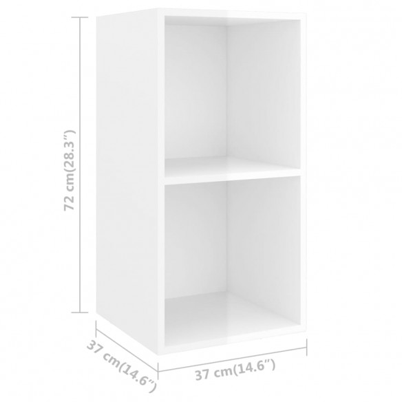 Ensemble de meuble TV 3 pcs Blanc brillant Aggloméré