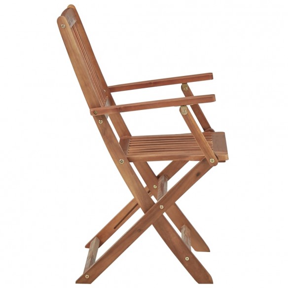 Chaises pliables de jardin 6 pcs avec coussins Bois d'acacia