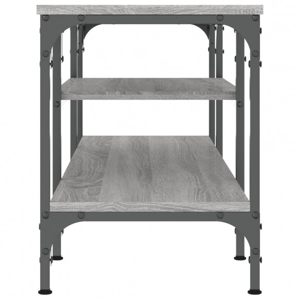 Meuble TV sonoma gris 121x35x45 cm bois d'ingénierie et fer