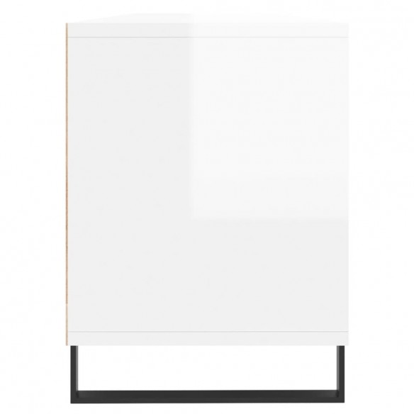 Meuble TV blanc brillant 150x30x44,5 cm bois d'ingénierie