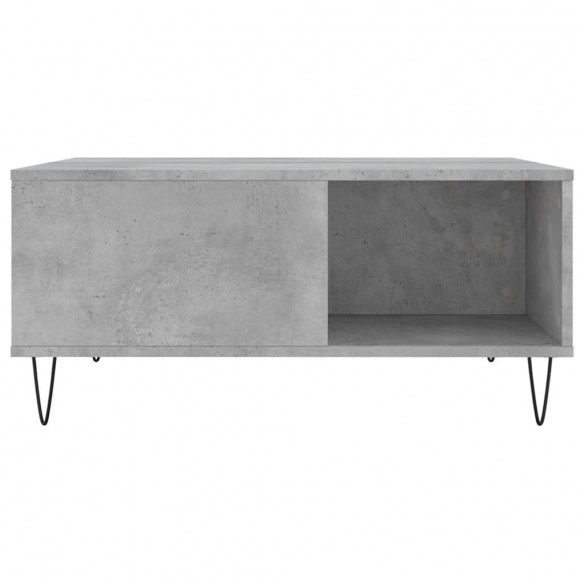 Table basse gris béton 80x80x36,5 cm bois d'ingénierie