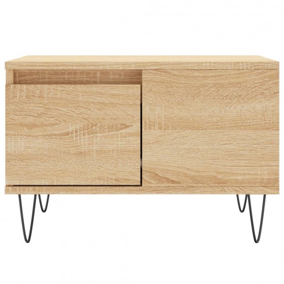Table basse chêne sonoma 55x55x36,5 cm bois d'ingénierie
