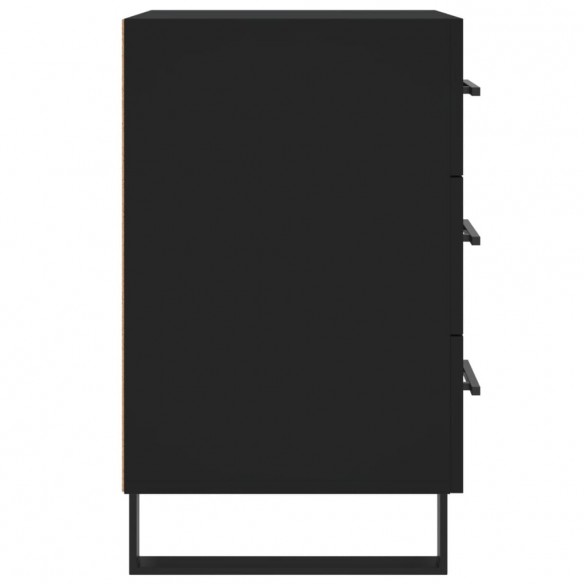 Table de chevet noir 40x40x66 cm bois d'ingénierie