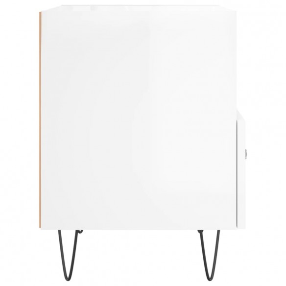 Tables de chevet 2 pcs blanc brillant 40x35x47,5 cm