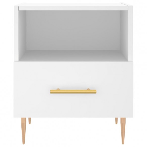 Table de chevet blanc 40x35x47,5 cm bois d’ingénierie