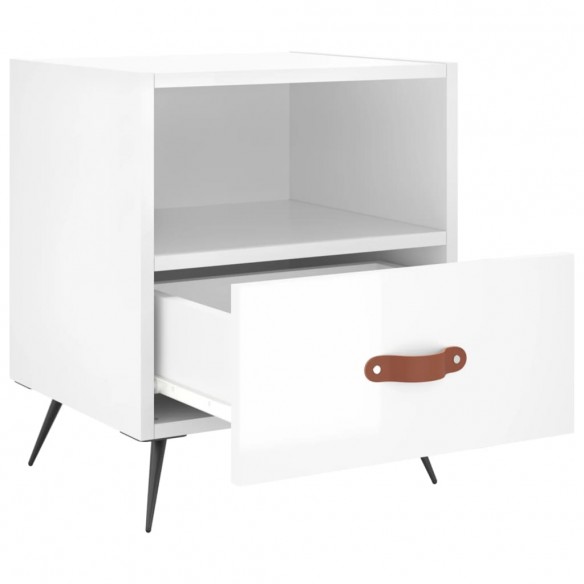 Tables de chevet 2 pcs blanc brillant 40x35x47,5 cm