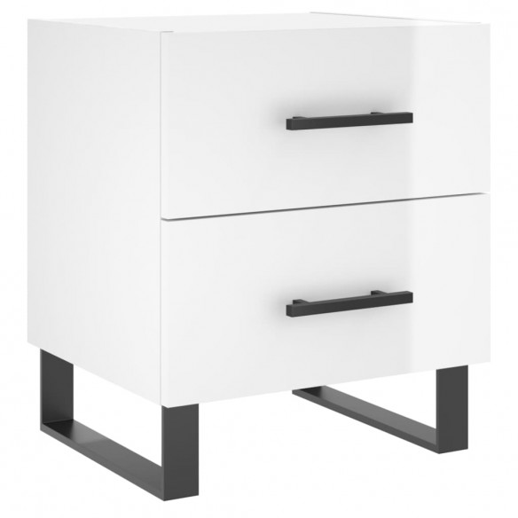 Tables de chevet 2 pcs blanc brillant 40x35x47,5 cm