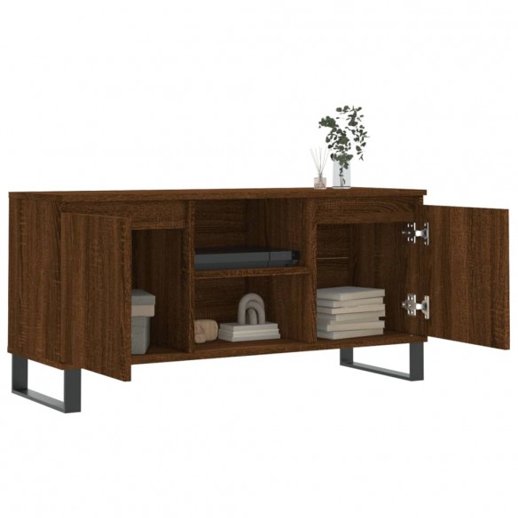 Meuble TV chêne marron 104x35x50 cm bois d'ingénierie