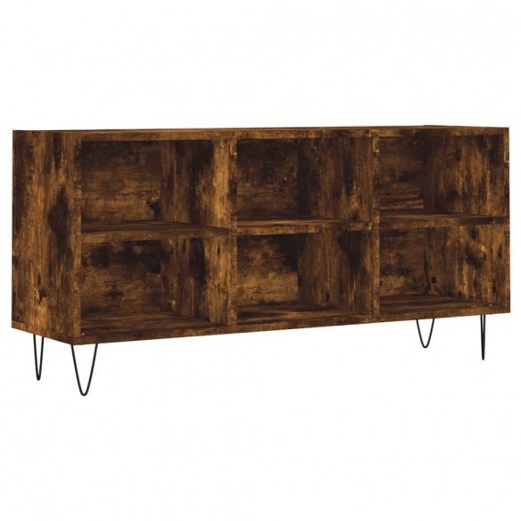 Meuble TV chêne fumé 103,5x30x50 cm bois d'ingénierie