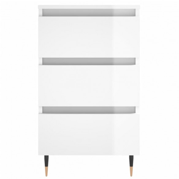 Tables de chevet 2 pcs blanc brillant 40x35x69 cm