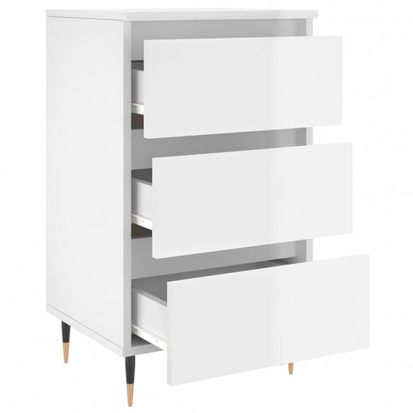 Tables de chevet 2 pcs blanc brillant 40x35x69 cm