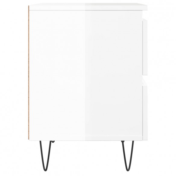 Table de chevet Blanc brillant 40x35x50 cm Bois d’ingénierie