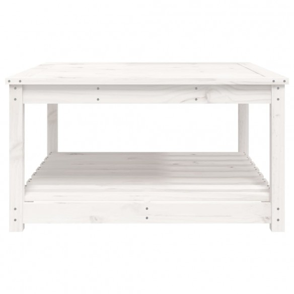 Table de jardin blanc 82,5x82,5x45 cm bois massif de pin