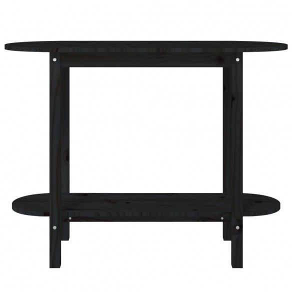 Table console Noir 110x40x80 cm Bois massif de pin