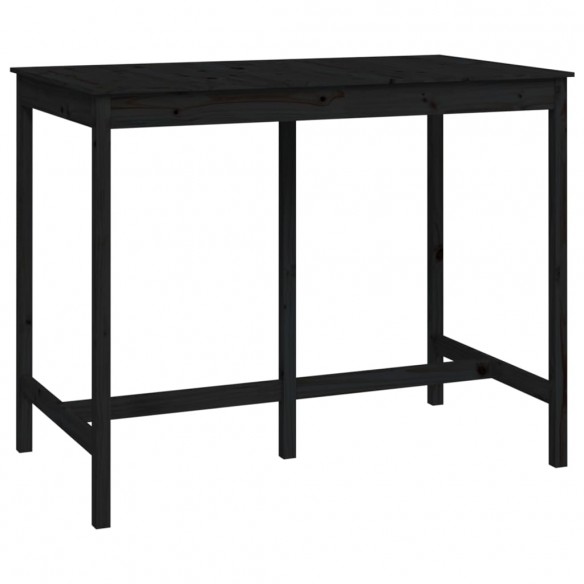 Table de bar Noir 140x80x110 cm Bois massif de pin