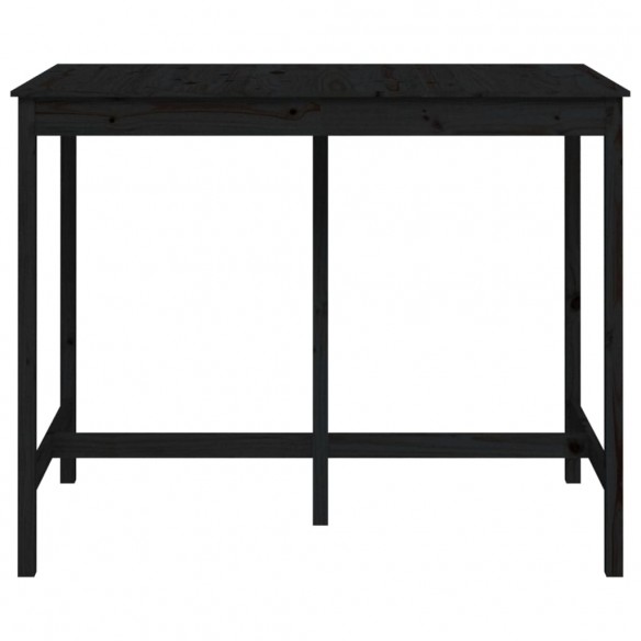 Table de bar Noir 140x80x110 cm Bois massif de pin