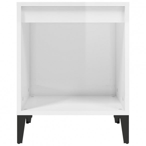 Table de chevet Blanc brillant 40x35x50 cm