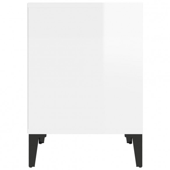 Table de chevet Blanc brillant 40x35x50 cm