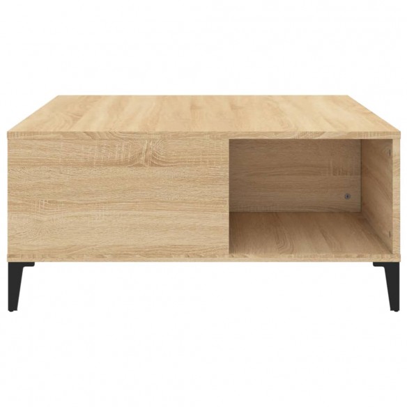 Table basse chêne sonoma 80x80x36,5 cm bois d'ingénierie