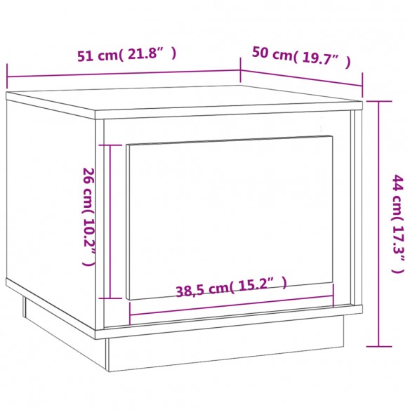 Table basse sonoma gris 51x50x44 cm bois d'ingénierie
