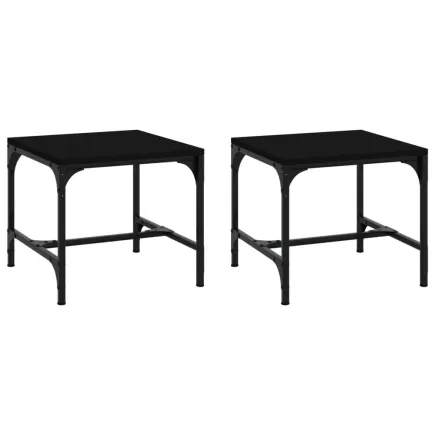 Tables d'appoint 2 pcs Noir 40x40x35 cm  2