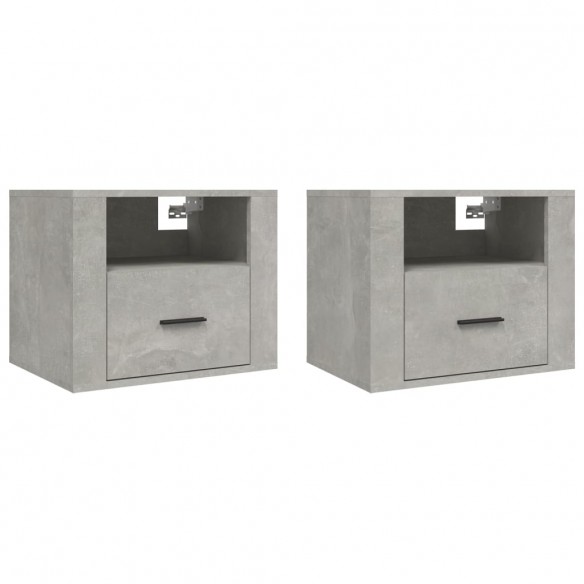 Tables de chevet murales 2 pcs Gris béton 50x36x40 cm